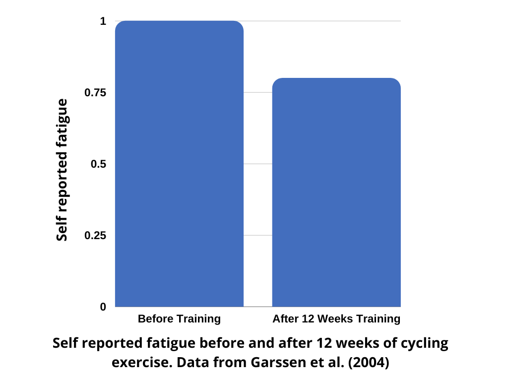 Symptoms of fatigue before and after 12 weeks of ergometer training